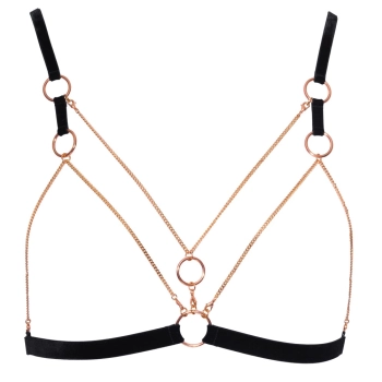 Cottelli LINGERIE - Seksowny Biustonosz Z Paseczków I Łańcuszków + Figi Z Koronką XL