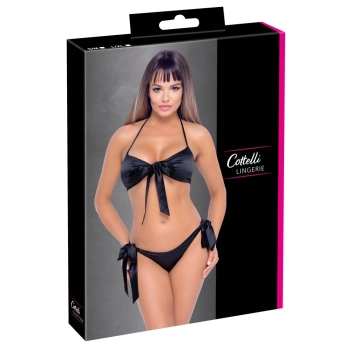 Cottelli LINGERIE - Gorący Wiązany 2-Częściowy Set Czarny L/XL