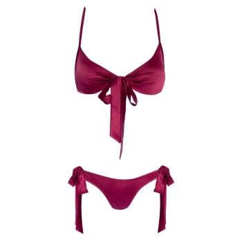 Cottelli LINGERIE - Gorący Wiązany 2-Częściowy Set Czerwony S/M