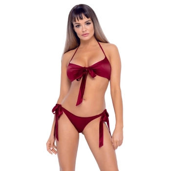 Cottelli LINGERIE - Gorący Wiązany 2-Częściowy Set Czerwony S/M