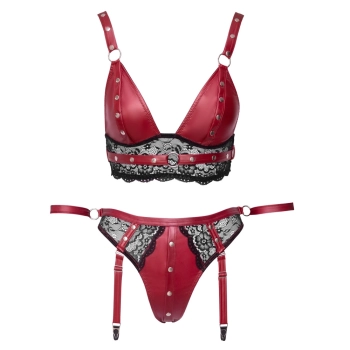 Cottelli Bondage - Seksowny Czerwony Zestaw Z Elegancką Koronką S