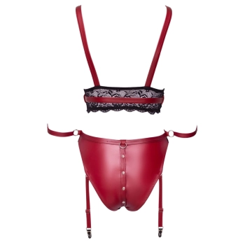 Cottelli Bondage - Seksowny Czerwony Zestaw Z Elegancką Koronką L
