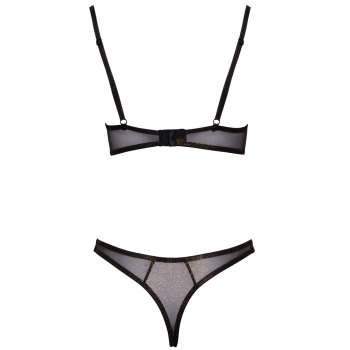 Cottelli LINGERIE - Seksowny Siateczkowy 2-Częściowy Komplecik Z Brokatem 80B/M