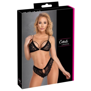 Cottelli LINGERIE - Koronkowy 2-Częściowy Komplecik Biustonosz I Figi L