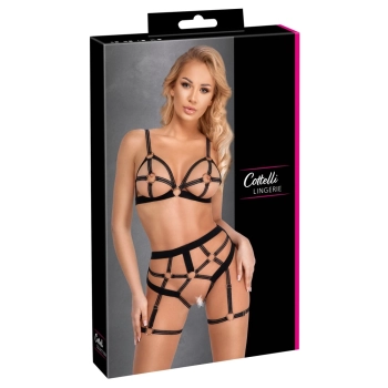 Cottelli LINGERIE - Biustonosz I Figi Z Elastycznych Paseczków XL