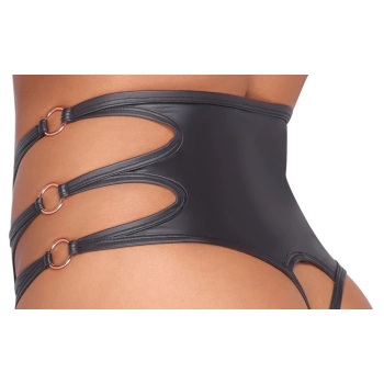 Cottelli LINGERIE - Seksowny Matowy Biustonosz I Wysokie Majtki Z Wycięciami S