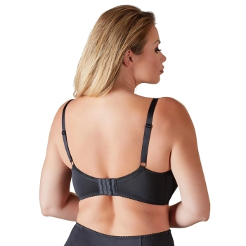 Cottelli CURVES - Biustonosz Push-Up Na Fiszbinach Z Odkrytym Biustem Czarny 95E