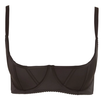 Cottelli CURVES - Biustonosz Push-Up Na Fiszbinach Z Odkrytym Biustem Czarny 95F