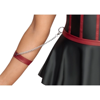 Cottelli Bondage - Seksowny Gorsecik Bez Biustu Z Mankietami + Stringi 85C/XL