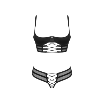 Obsessive - Seksowny Siatkowy Komplet Roxelia Czarny M/L