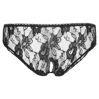 Cottelli LINGERIE - Seksowne Koronkowe Figi Z Otwartym Kroczem Czarne L