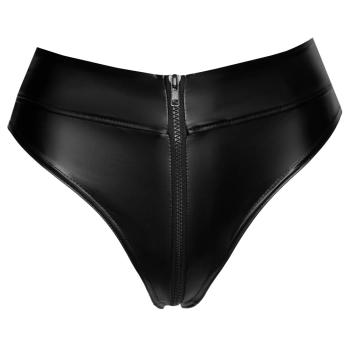 Noir - Seksowne Wysokie Majteczki Z Zamkiem W Kroczu Czarne XL