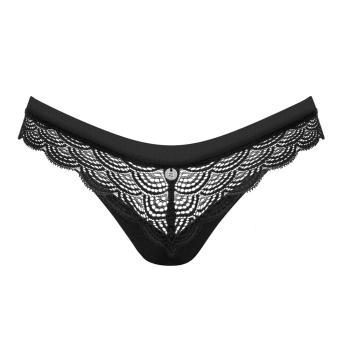 Obsessive - Seksowne Czarne Stringi Z Elastycznej Koronki Chemeris M/L