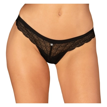 Obsessive - Seksowne Czarne Stringi Z Elastycznej Koronki Chemeris M/L