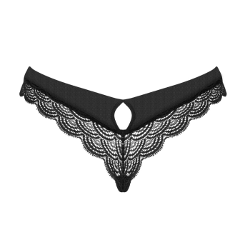 Obsessive - Seksowne Czarne Stringi Z Elastycznej Koronki Chemeris XL/2XL