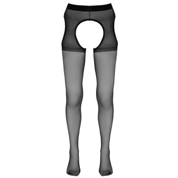 Cottelli LEGWEAR - Czarne Rajstopy Z Pasem Do Pończoch S/M