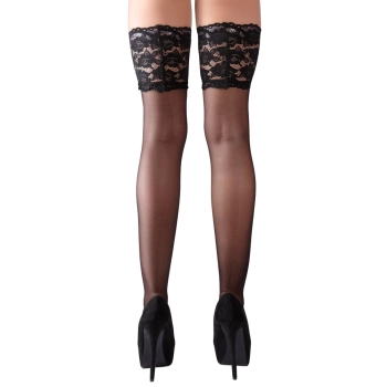 Cottelli LEGWEAR - Czarne Pończochy Z Szeroką Koronką 3
