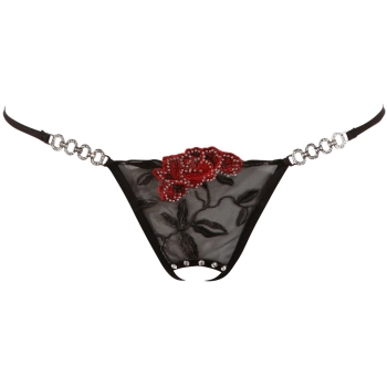 Cottelli LINGERIE - Seksowne Stringi Z Kwiatowym Wzorem M/L