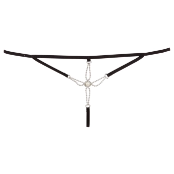 Cottelli LINGERIE - Seksowne Stringi Z Cieniutkich Paseczków I Srebrnych Dodatków M/L