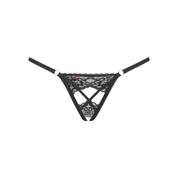 Obsessive - Seksowne Czarne Stringi Bez Kroku Meshlove S/M
