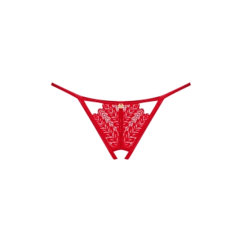 Obsessive - Seksowne Stringi Ingridia Bez Krocza Czerwone XL/2XL