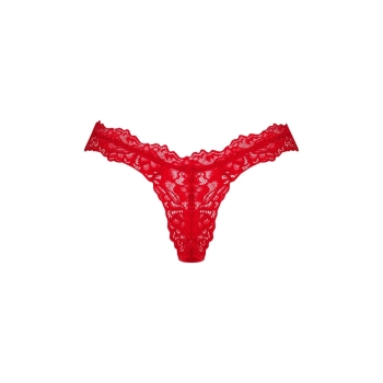 Obsessive - Seksowne Czerwone Stringi Z Kwiatowej Koronki Amor Cherris L/XL