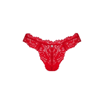 Obsessive - Seksowne Czerwone Stringi Z Kwiatowej Koronki Amor Cherris L/XL