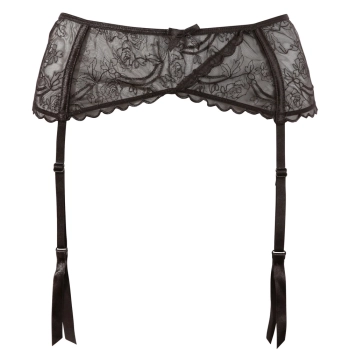 Cottelli LINGERIE - Seksowny Pas Do Pończoch Z Czterema Szelkami Czarny 2XL