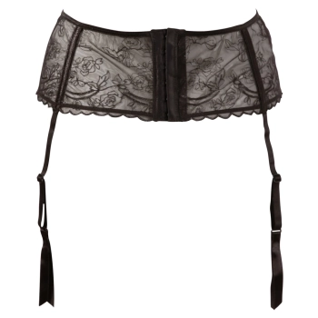 Cottelli LINGERIE - Seksowny Pas Do Pończoch Z Czterema Szelkami Czarny 2XL
