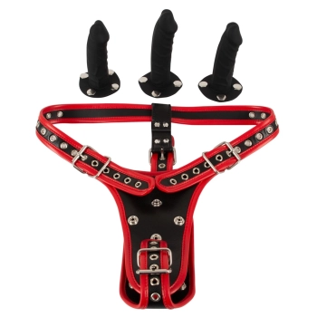 Bad Kitty - Uprząż Strap-On Z 3 Dildami 2XL