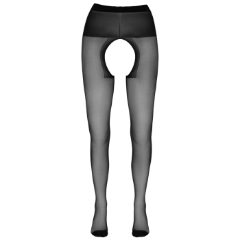 Cottelli LEGWEAR - Czarne Rajstopy Z Otwartym Kroczem 2
