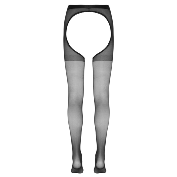 Cottelli LEGWEAR - Seksowne Czarne Rajstopy Całkowicie Bez Krocza L/XL