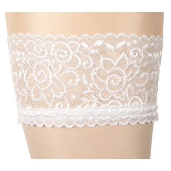 Cottelli LEGWEAR - Białe Klasyczne Pończochy Z Koronką XS