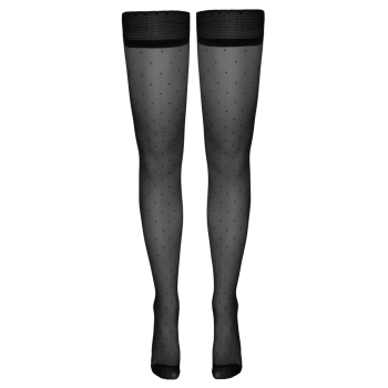 Cottelli LEGWEAR - Czarne Pończochy Samonośne Z Kropeczkami 3