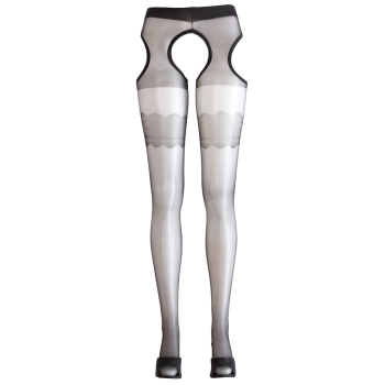 Cottelli LEGWEAR - Rajstopy Do Pończoch Z Wycięciami I Wzorem L