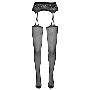 Cottelli LEGWEAR - Rajstopy Z Pasem Do Pończoch Z Otwartym Kroczem S/M