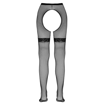 Cottelli LEGWEAR - Rajstopy Do Pończoch Kabaretki Czarne S/M
