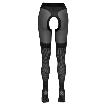 Cottelli LEGWEAR - Czarne Rajstopy Z Wplecioną Siateczką 2