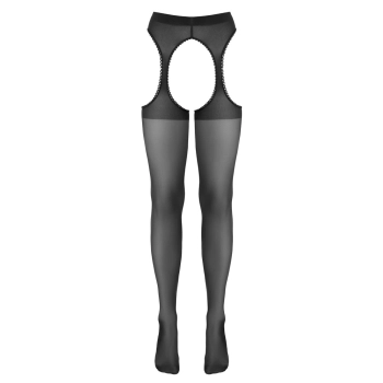 Cottelli LEGWEAR - Czarne Rajstopy Do Pończoch Z Delikatną Koronką 5
