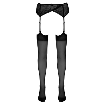 Cottelli LEGWEAR - Klasyczne Czarne Gładkie Pończochy Do Pasa 2