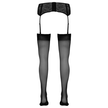Cottelli LEGWEAR - Klasyczne Czarne Gładkie Pończochy Do Pasa 5