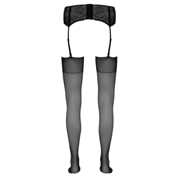 Cottelli LEGWEAR - Czarne Jedwabiste Pończochy Do Pasa 2
