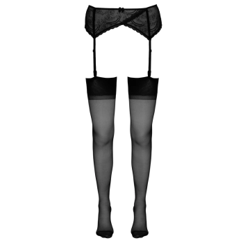 Cottelli LEGWEAR - Seksowne Czarne Pończochy Z Ozdobnym Szwem 1