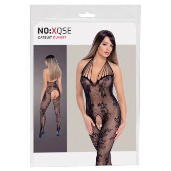 NO:XQSE - Elegancki Kombinezon Z Wyrafinowanej Siateczki Bez Krocza S-L