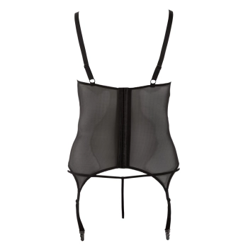Cottelli CURVES - Seksowna Koszulka Z Rozcięciem Na Miseczkach + Stringi 4XL