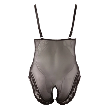 Cottelli CURVES - Seksowne Body Z Delikatną Koronką I Otwartym Kroczem 3XL