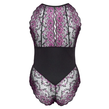 Cottelli CURVES - Dwukolorowe Kwiatowe Body Z Delikatne Koronki 4XL