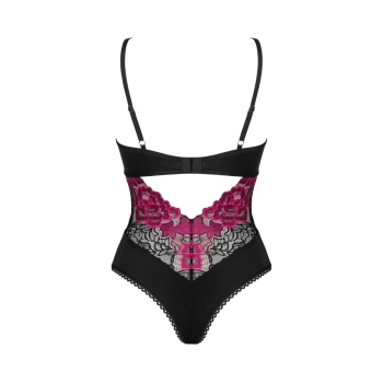 Obsessive - Seksowne Body Z Kwiatowej Koronki Rosenty XL/2XL