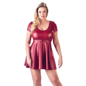 Cottelli CURVES - Mini Sukienka Z Dekoltem Czerwona L