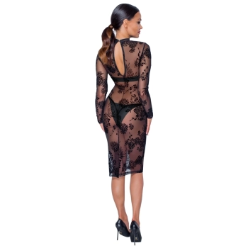 Noir - Seksowna Prześwitująca Sukienka Z Kwiatowym Wzorem XL
